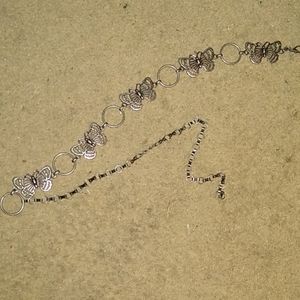 Womans Metal silver butterfly belt